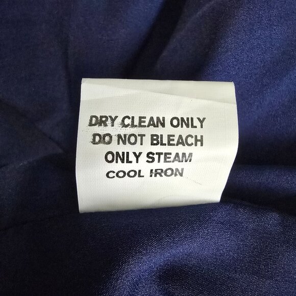 Eshakti Navy Double Breasted Jacket With Faux Leather Trim Size 28W (GUC) - Picture 10 of 11